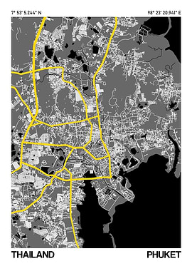 Phuket City Street Map