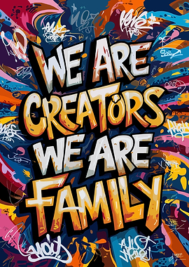We Are Creators We Are Family Graffiti Art