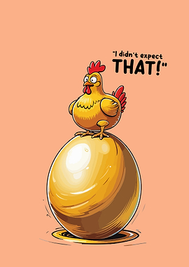 Chicken on Giant Golden Egg