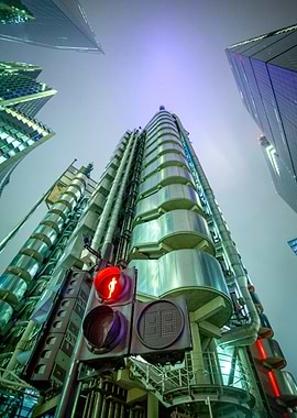 London Skyscraper with Traffic Light