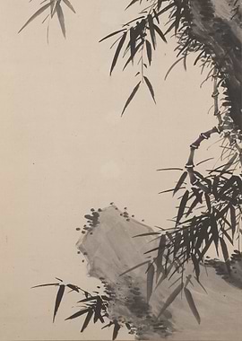 Black Ink Bamboo Painting