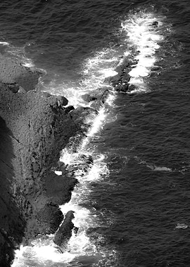 Waves Crashing on Rocks