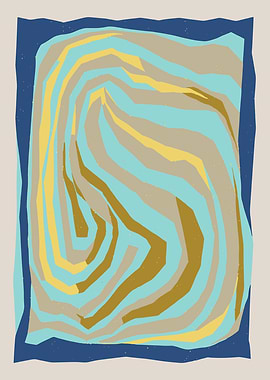 Abstract Swirl in Earth and Sky Tones