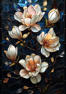 Stained Glass Magnolia