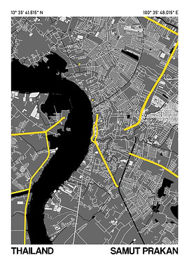 Samut Prakan City Street Map