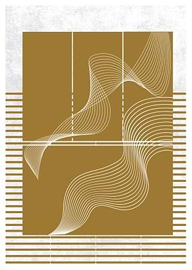 Abstract Gold & White Art
