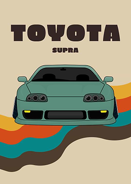 Toyota Supra Retro Art