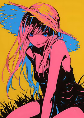 Anime Girl in Summer Hat