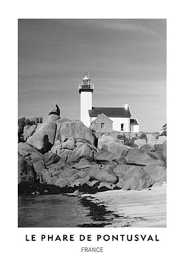 Lighthouse on Rocky Coast