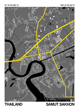 Samut Sakhon City Street Map