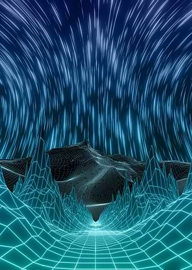 Retro Futuristic Landscape