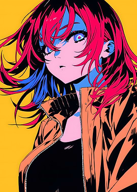 Anime Girl with Red Hair