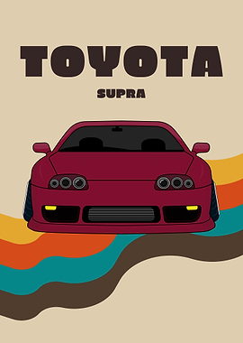 Toyota Supra Retro Art
