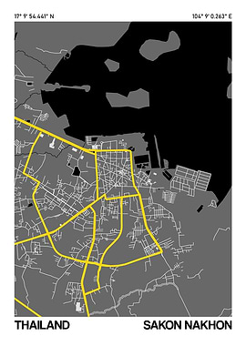 Sakon Nakhon City Street Map