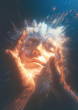 Glowing Face in Stardust