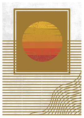 Retro Sunset Art Print