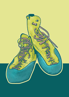 Climbing Shoes Illustration