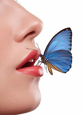Woman and Butterfly