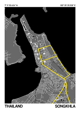 Songkhla City Street Map