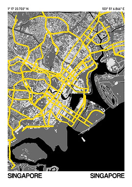 Singapore City Street Map