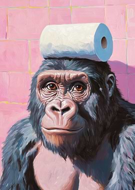 Gorilla with Toilet Paper