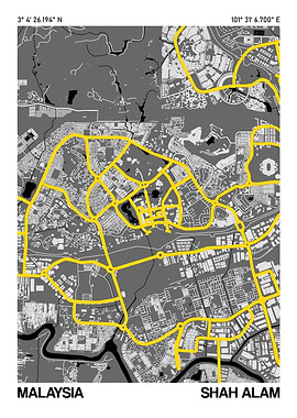 Shah Alam City Street Map
