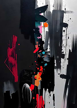 Abstract Black & White Painting