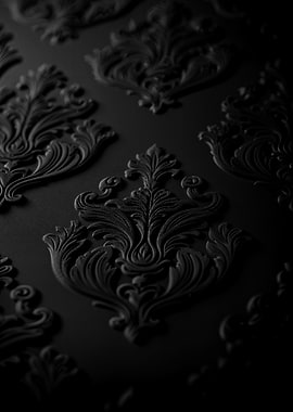 Black Damask Pattern