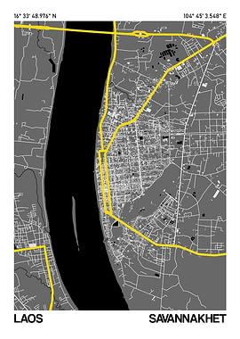 Savannakhet City Street Map