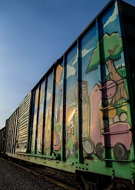 Graffiti Train Car 'Recycle'