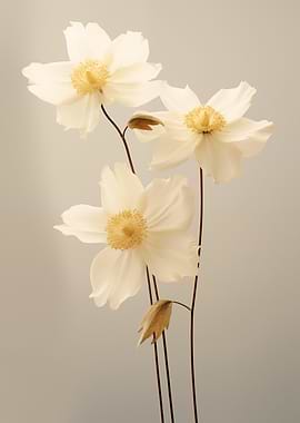 White Flowers on Stems