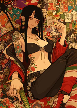Tattooed Anime Girl