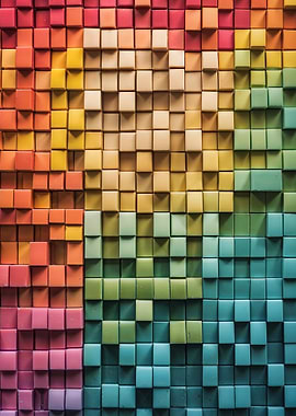 Colorful Cube Wall