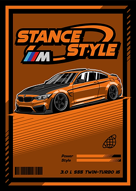 BMW M4 F82 Stance Style Orange
