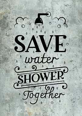 Save Water Shower Together Bathroom Humor Sign