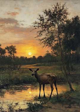Sunset Deer