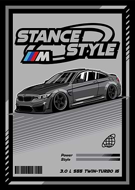 BMW M4 F82 Stance Style Grey