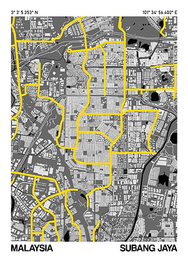 Subang Jaya City Street Map