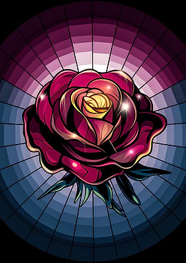Stained Glass Masterpiece Rose