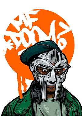 MF DOOM Illustration' Poster, picture, metal print, paint by