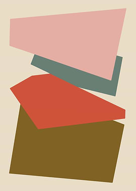 Abstract Geometric Shapes in Earthy Tones