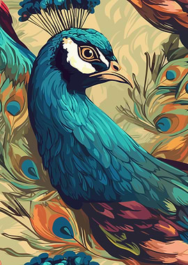 Peacock Feathers Painting