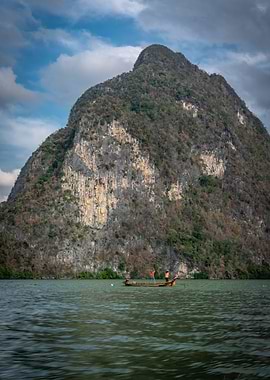 Mountain and Boat