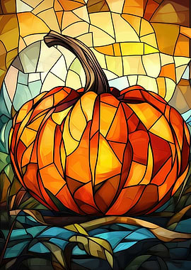 Stained Glass Pumpkin