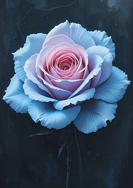 Blue Rose on Dark Background