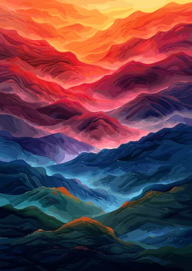 Colorful Mountain Range