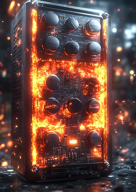 Burning Circuit Board Music