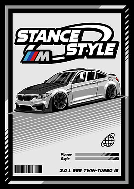 BMW M4 F82 Stance Style White