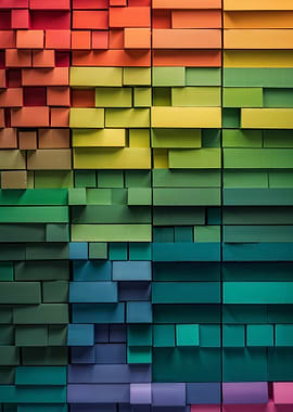 Rainbow Brick Wall