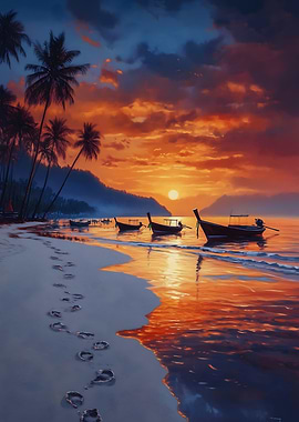 Sunset Beach Scene